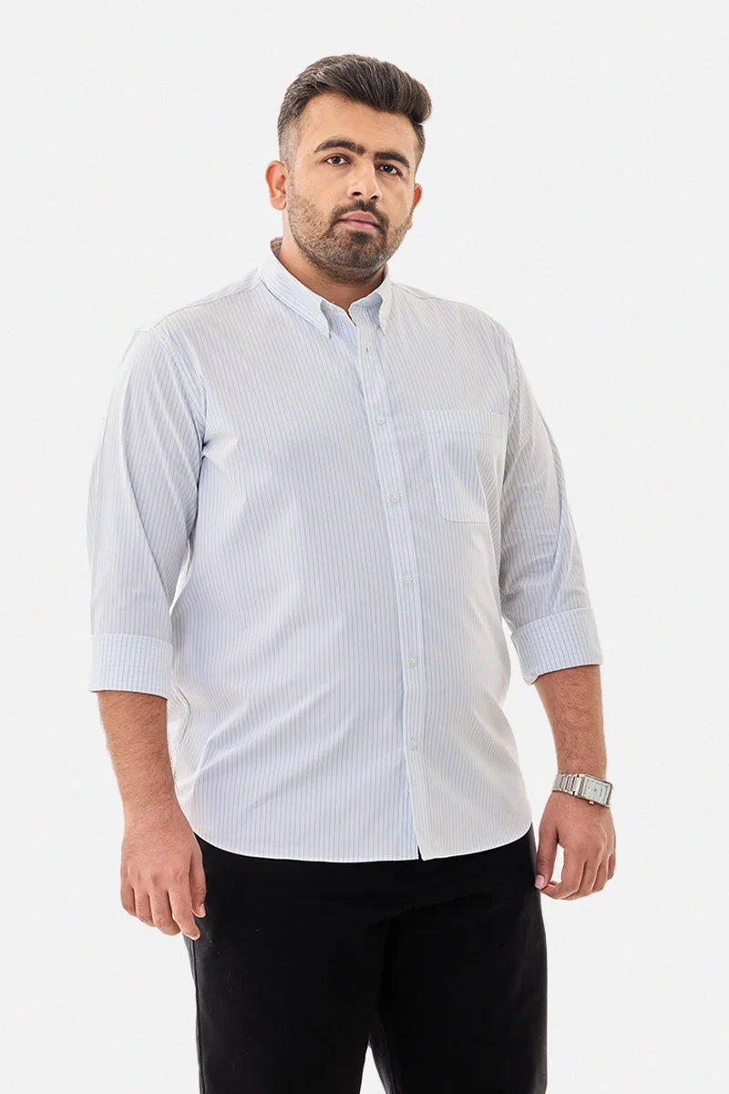 SNITCH Plus Size Stripes Stretch Shirt
